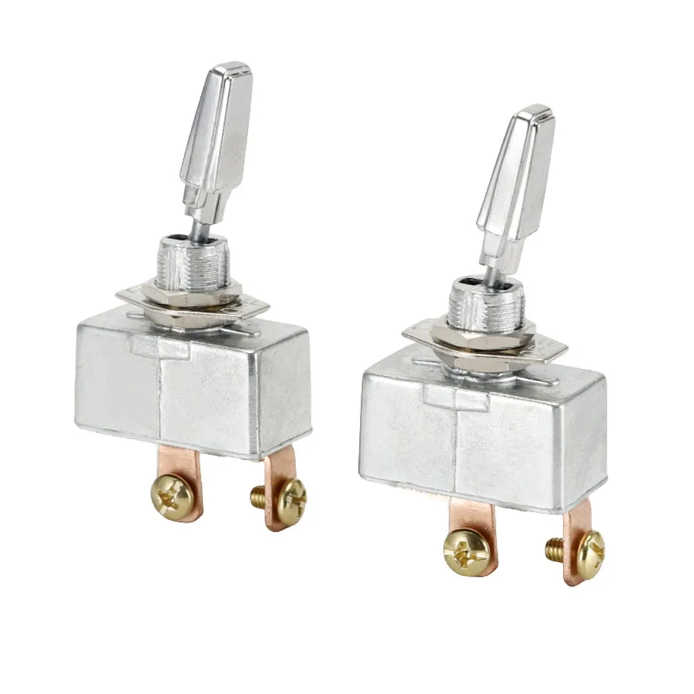 Electrical Applications 50A 12VDC Switch 2Pin ON/Off Switch Aluminum Construction Chrome-plated Handle Copper Terminals