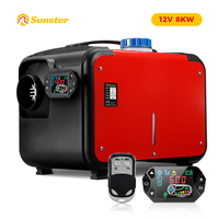 Sunster Diesel Air Heater 8KW 12V Car Heater W/Silencers Remote Control LCD Parking Diesel Heater For Boat tent Camper Garage