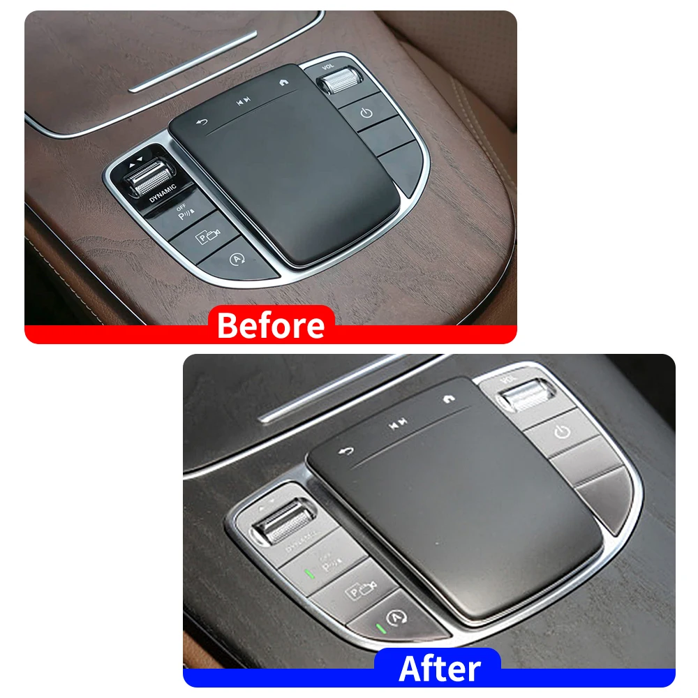 For Mercedes Benz C E Class W205 W213 2019-2022 Car Center Console Multimedia Mouse Switch Button Cover Trim Protect Sticker