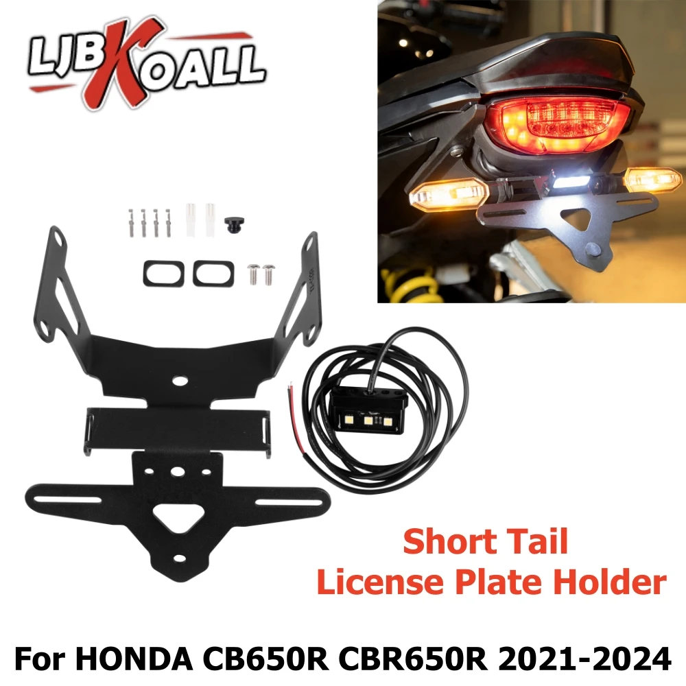 

LJBKOALL CBR650R CBR650 License Plate Holder Short Tail for Honda CBR650 CBR650R Tail Tidy Fender License Plate Holder 2021-2024