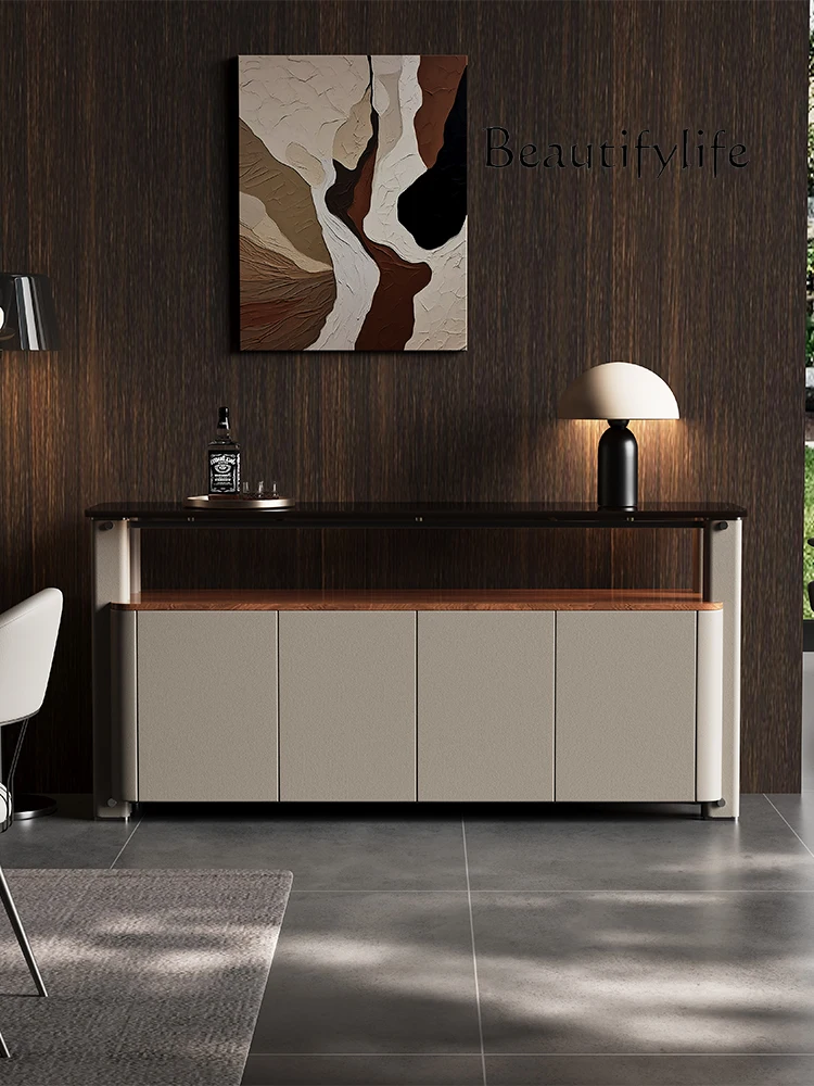 

Итальянский боковой шкаф, встроенный шкаф для хранения у стены, высококачественный боковой шкаф из цельного дерева из орехового дерева на заказ