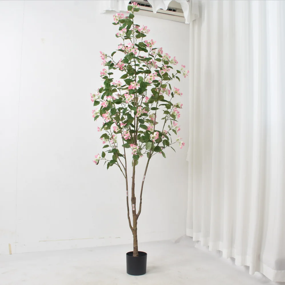 HXL Artificial Plant Bougainvillea Potted Plant for Indoor Decoration Floor-standing Potted Plant