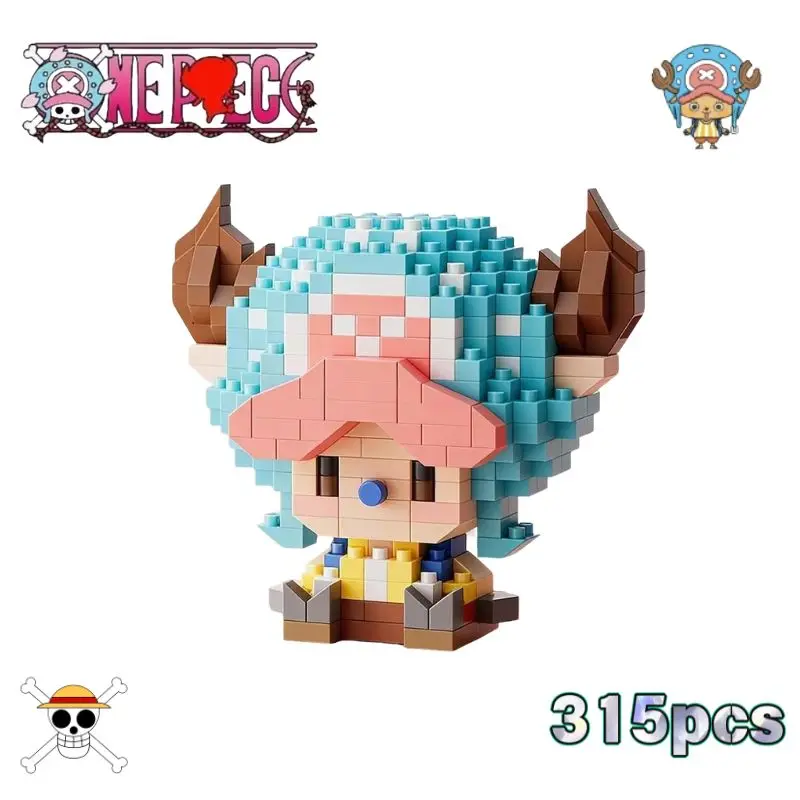 ONE PIECE - Bloques de Construcción Micro del Dios del Sol Nika Luffy, Chopper, Ace, Buggy, Modelo de Anime 3D, Mini Ladrillos de Ensamblaje, Figuras de Juguete para Regalo