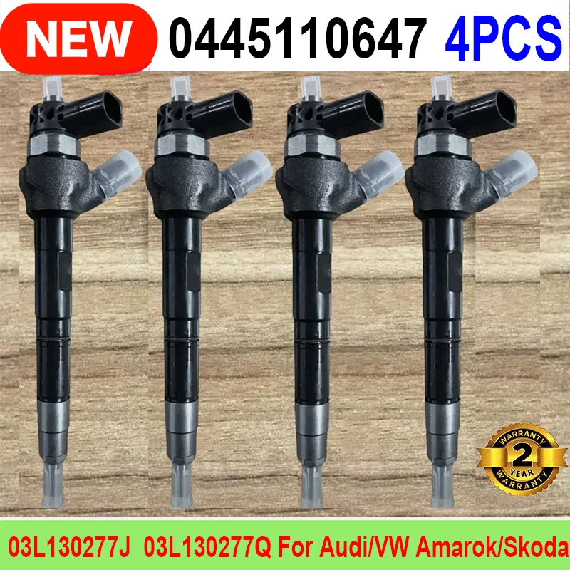 

4 PCS 0445110647 NEW Diesel Injector 0445 110 647 Fuel 03L130277J 03L130277Q For VM AMAROK /AUDI 03L 130 277J ​03L130855CX