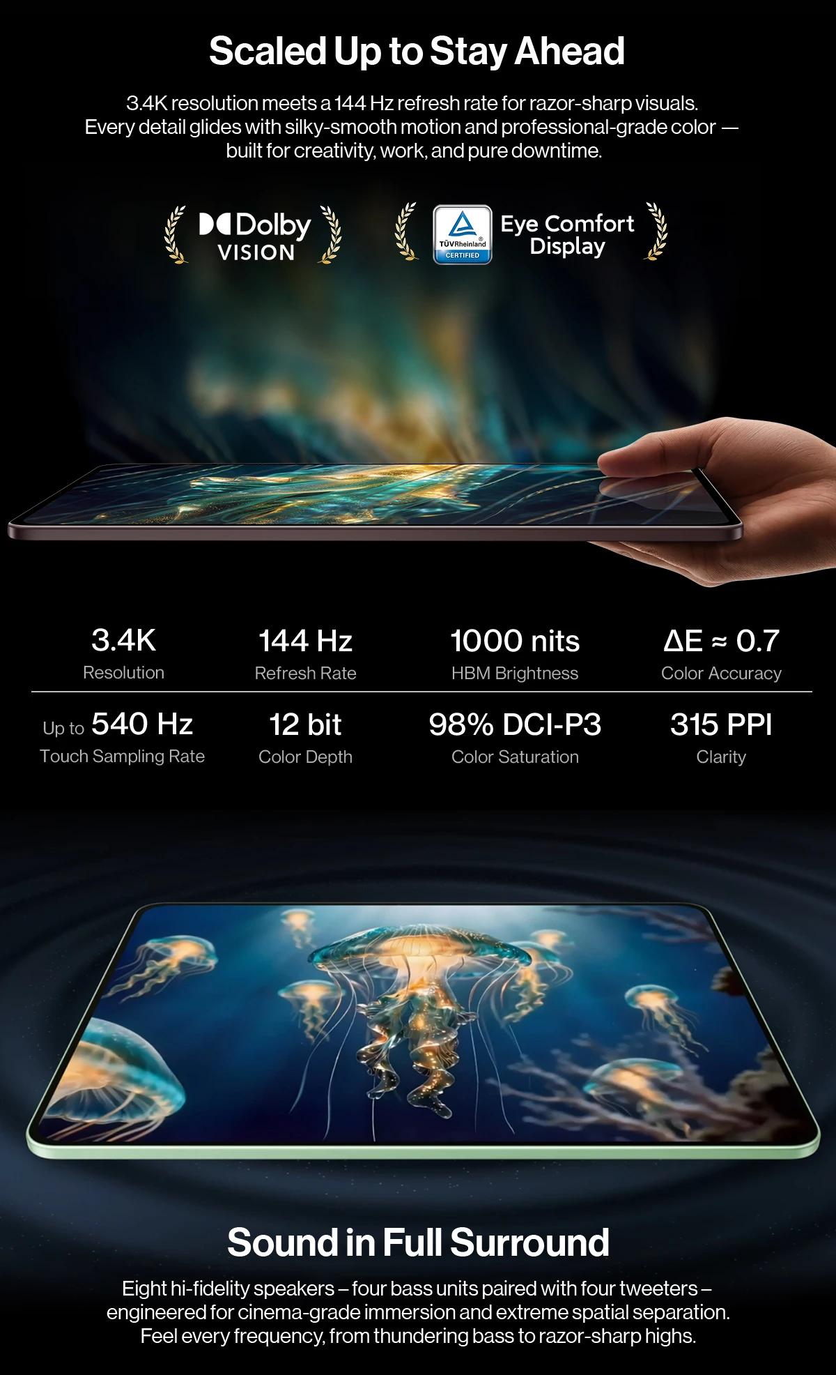 Global version Tablet OnePlus Pad 4 mini pc Snapdragon 8 Elite Gen 5 13380mAh Battery 3.4K True Color Display Includes an 80W OnePlus original charger