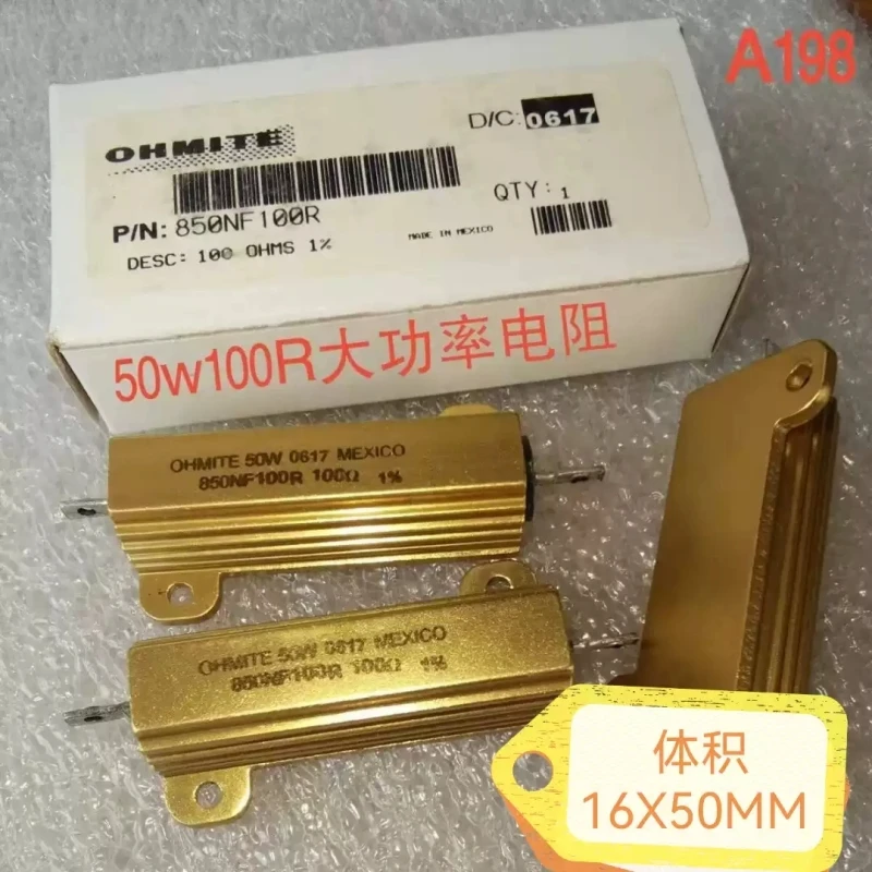 

USA OHMITE 50W100R 1% High-Power Aluminum Shell Resistor New Original
