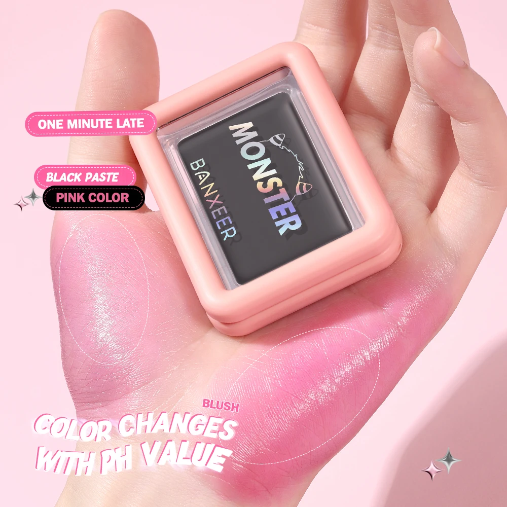 BANXEER 3 em 1 rosto blush creme multi-uso 5 cores em constante mudança fosco shimmer à prova dwaterproof água de longa duração blush maquiagem