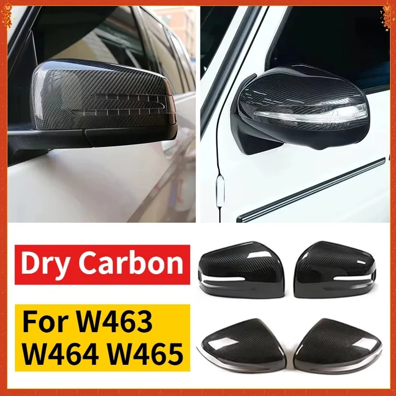 

For Mercedes-Benz G Class W463 W464 W465 G500 G63 G65 Real Dry Carbon Fiber 2013-2025 Exterior Rearview Mirror Cover Accessories