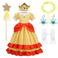 Cartoon filme Cosplay fantasia infantil, fantasia de margarida para meninas, roupas laranja, roupas extravagantes de Halloween, 2 a 10 anos