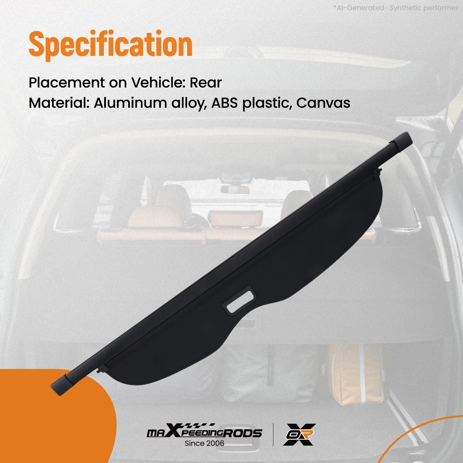 Trunk Security Shade Load Boot Cover for Jeep Grand Cherokee 2011-21 6FW02HL1AC