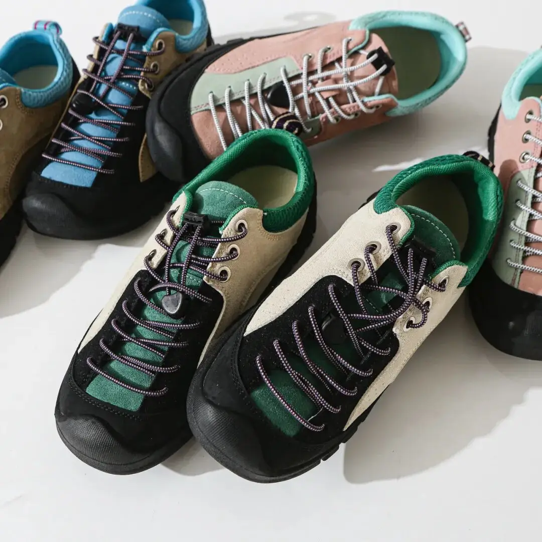 Couples Lightweight Comfortable Climbing Shoes Low Top Rubber Outsole Cowhide Fleece Anti-Slip Wear-Resistant Casual Sneakers