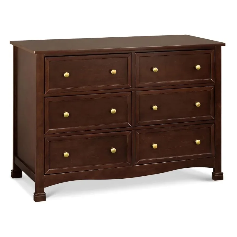Double Wide Dresser in Espresso，Made of Solid Sustainable New Zealand Pinewood and TSCA Compliant Engineered Wood
