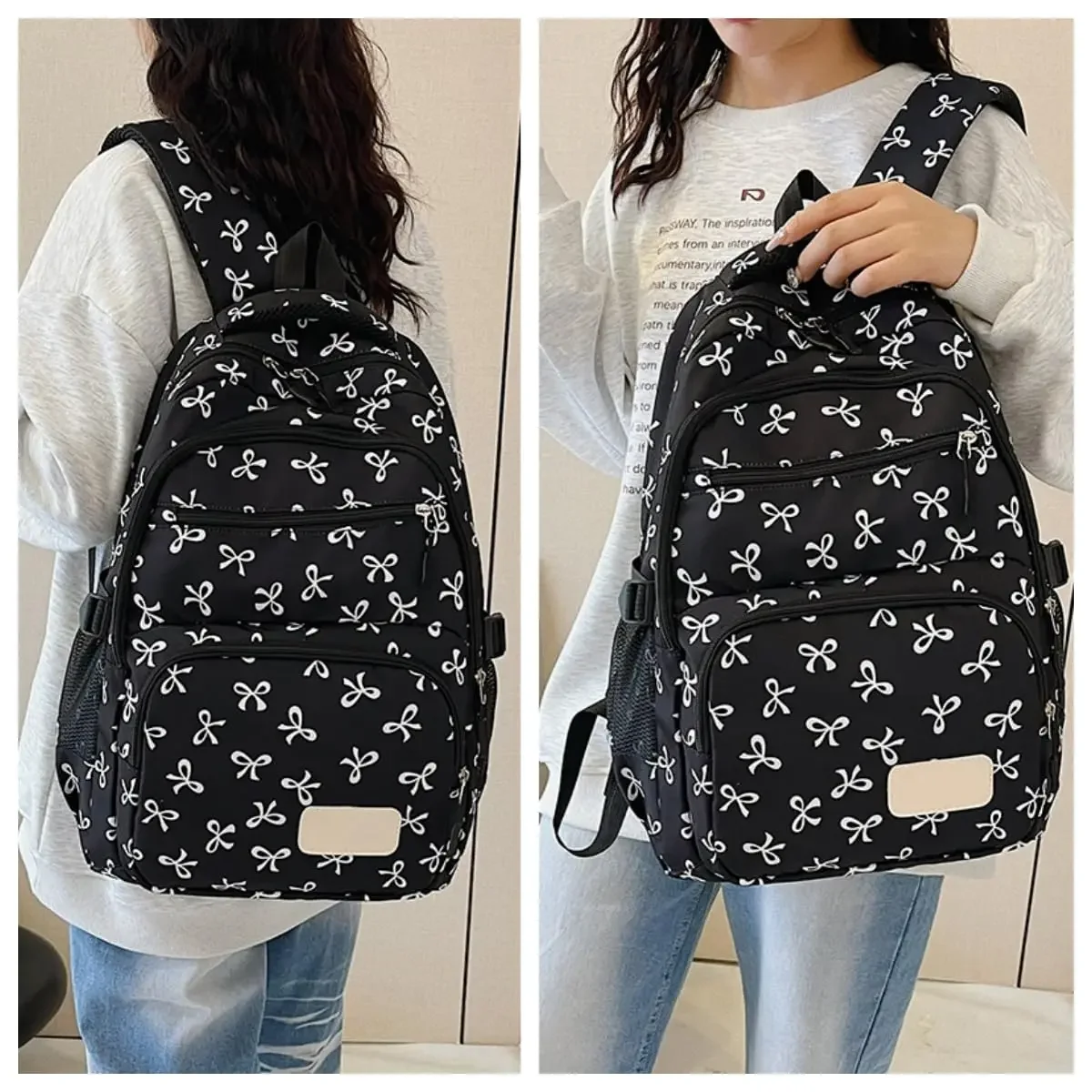 3PCS/set Bow Shaped Backpack, New Spring and Summer Backpack,Fashionable,Casual, Versatile for Commuting, Sports,Travel Backpack
