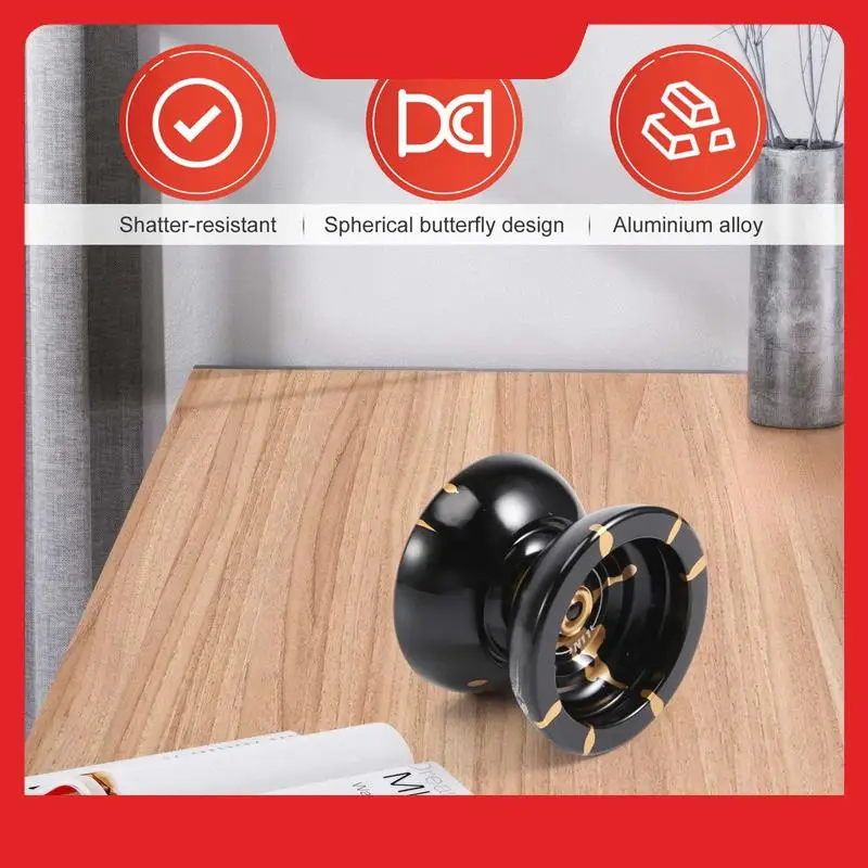 Magicyoyo N11 aluminium professionele jojo niet-reagerende jojo-bal (zwart goud) tas, handschoen 5-snarige