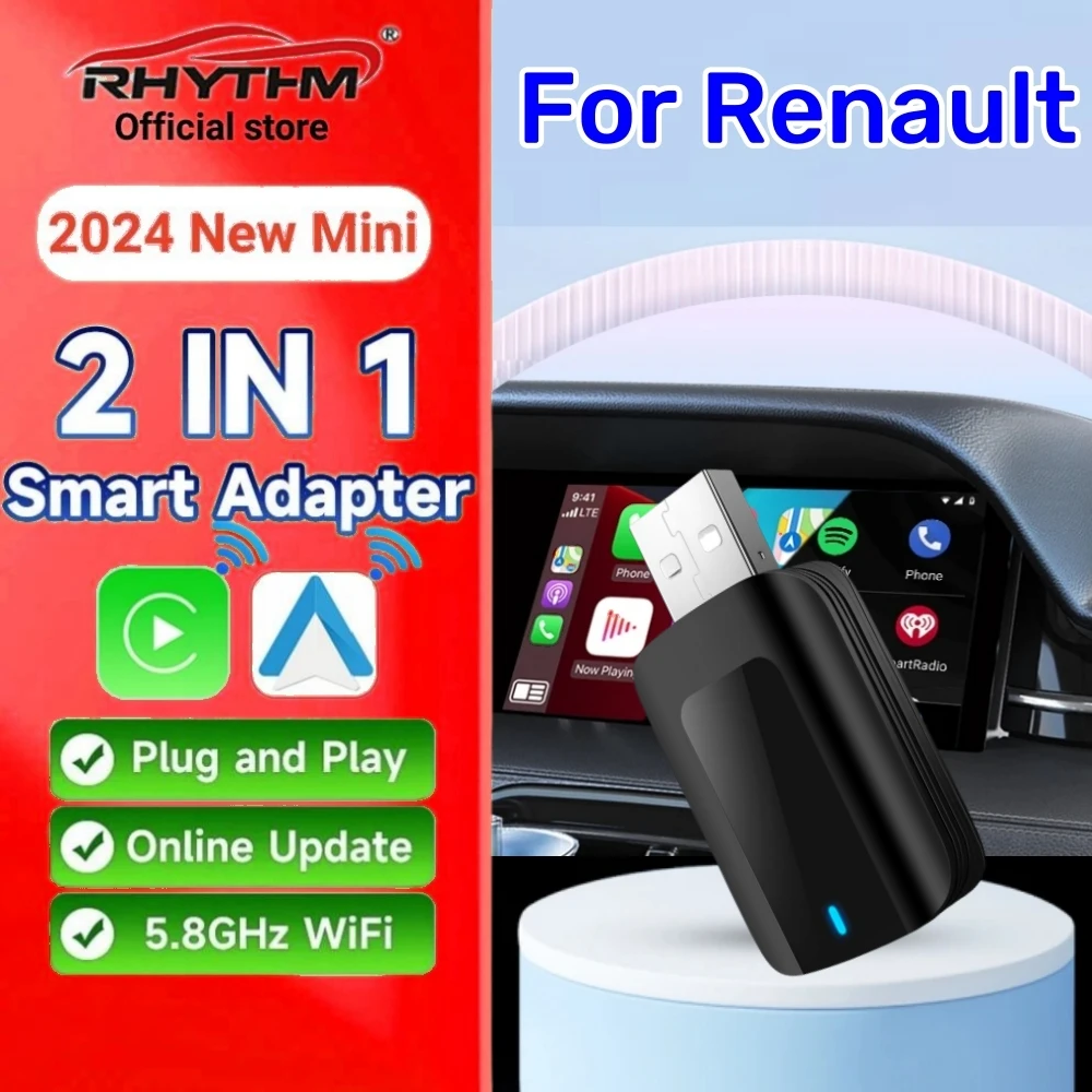 

Wireless Adapter CarPlay Android Auto 2in1 Smart Dongle Play&Plug For Renault Twingo Duster Espace Talisman Talisman Estate