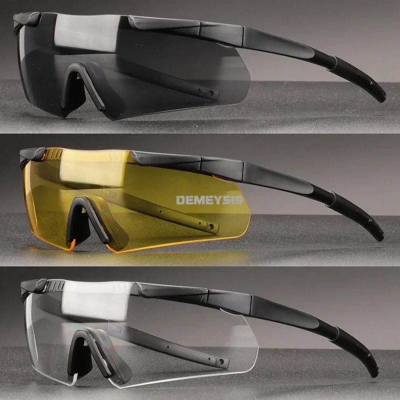 Gafas tácticas 3 lentes Windstop protección paintball y senderismo - imagen 3