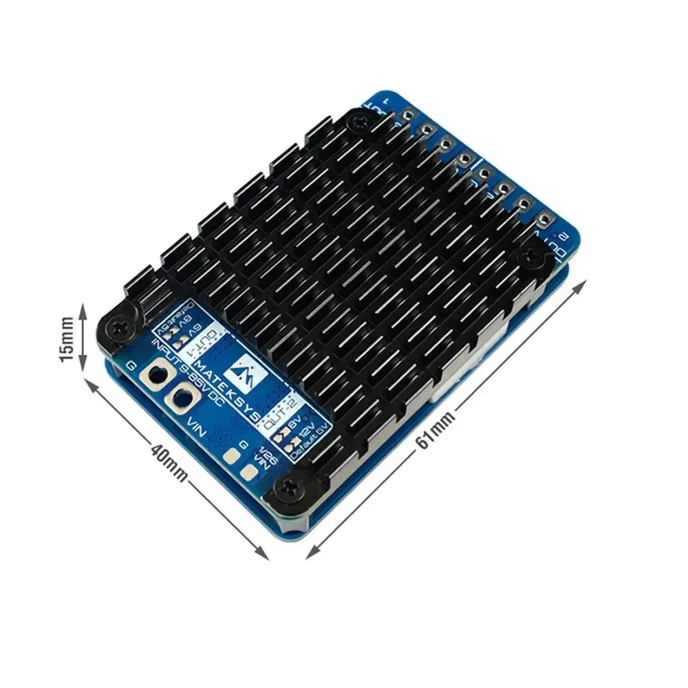 Matek PM20S-2 Power Module, 9-85V Input Dual Step-Down Regulators 5.3-12.2V 15A, 1K:25K Divider for FPV Drone