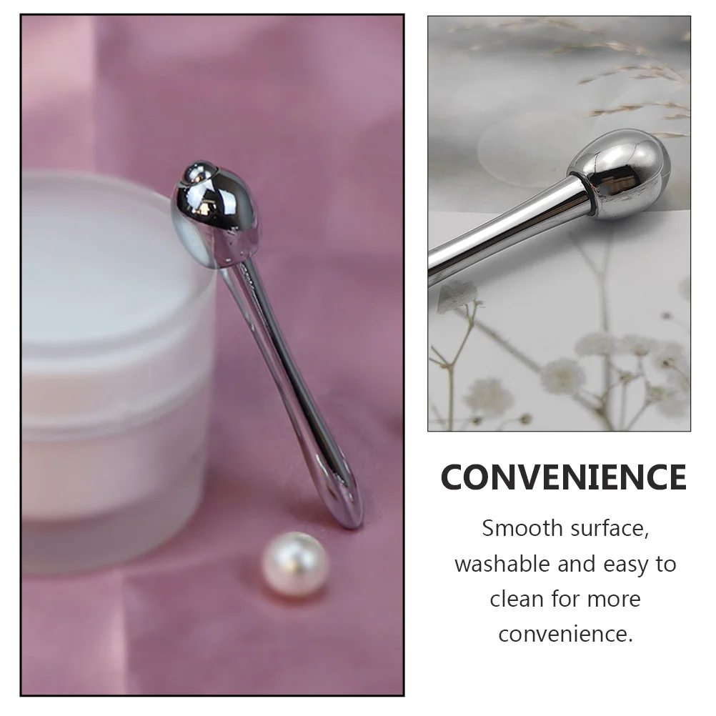 

Массажер для крема для глаз, роликовый стержень из цинкового сплава, гладкая поверхность, прочный аппликатор для лосьона, женский инструмент для ухода за кожей, серебристый