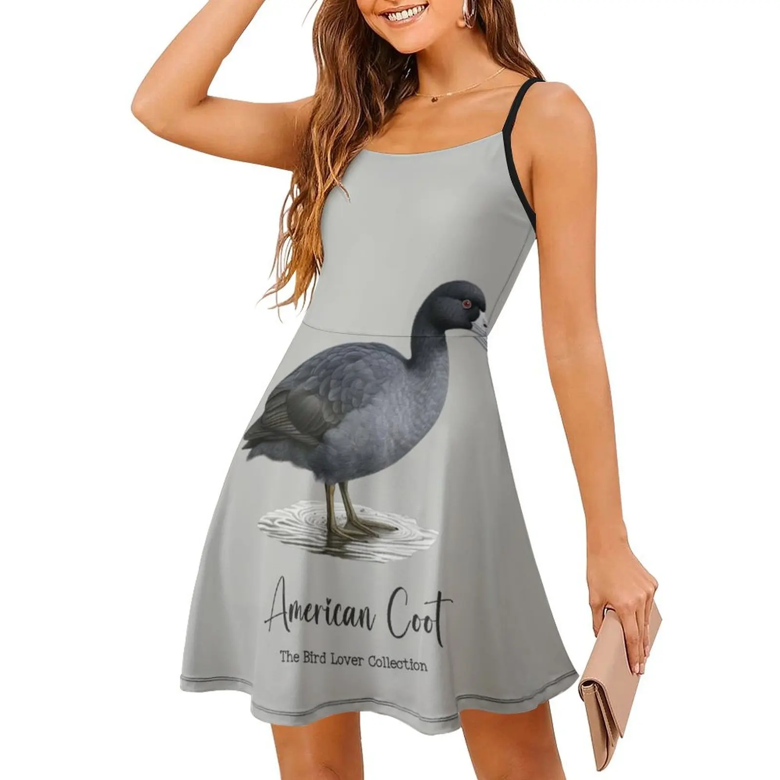 فستان American Coot-The Bird Lover Collection للسيدات للحفلات ملابس الشارع العصرية المطبوعة للنادي للسيدات معطف أمريكي