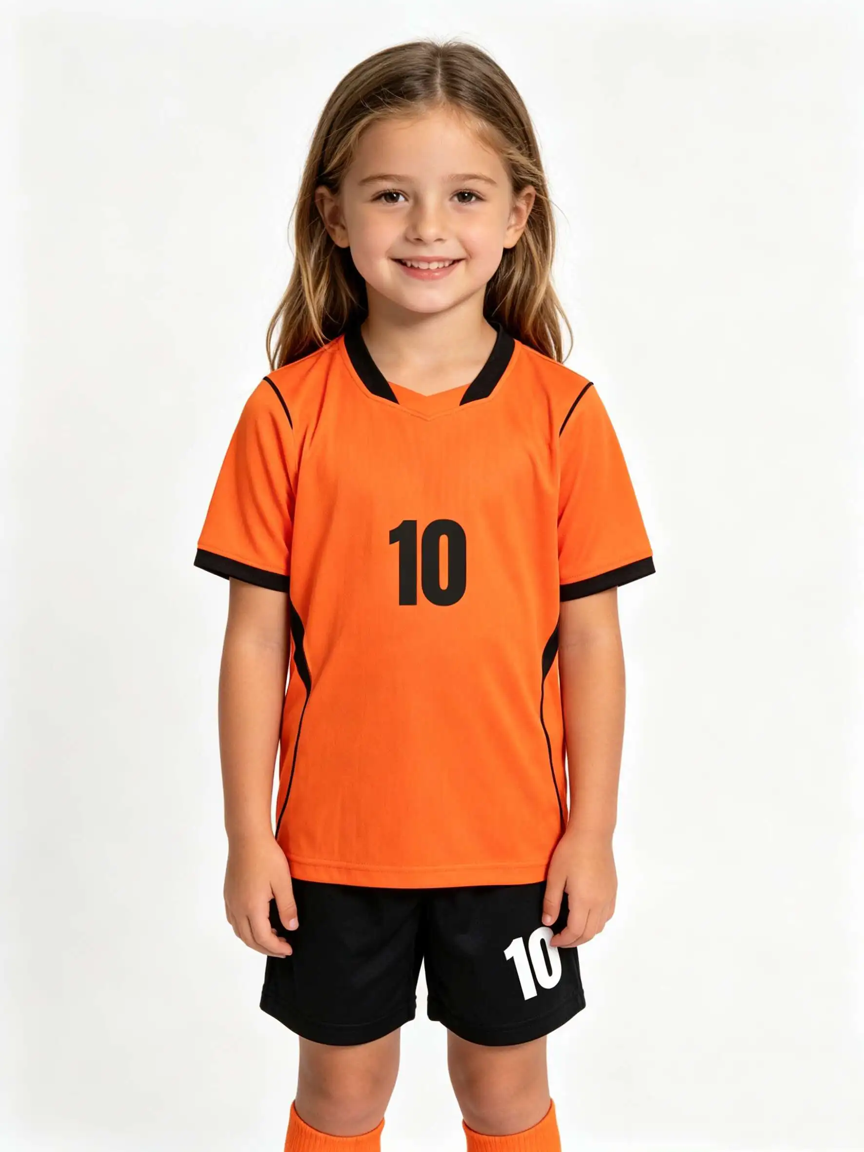 26/27 Unisex Blank Soccer Jersey Set, Kids & Adults Training Uniforms for  Orange  School Sports, Running & Team Events orange c