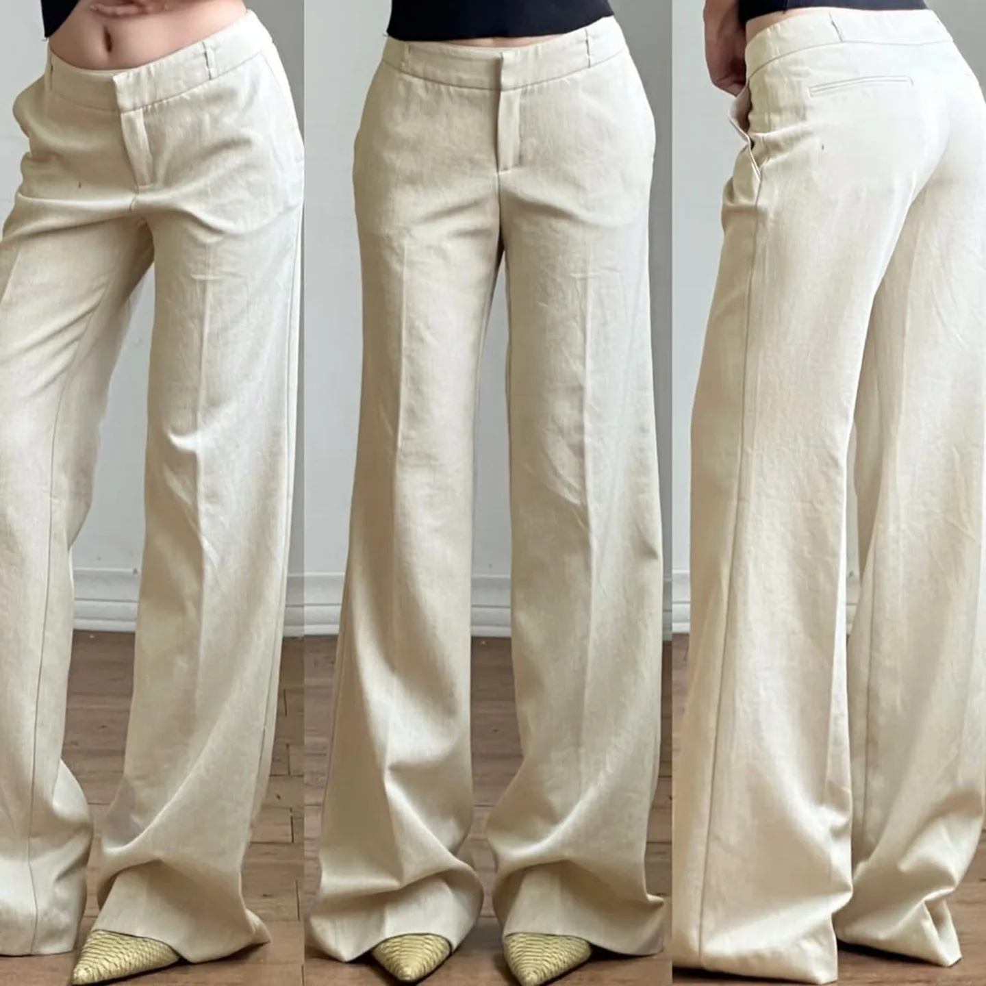 

Прямые брюки с низкой талией, однотонные длинные брюки, женские модные осенние сезонные обычные тонкие смешанные шерстяные ткани