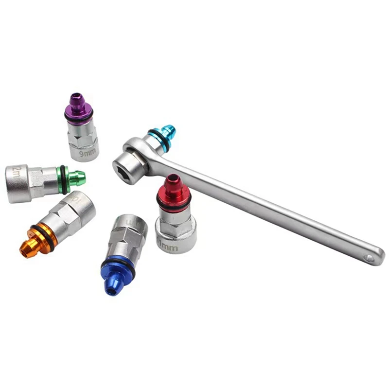 Super Sale 8pc Brake Bleeder Wrench Set with Extractor Socket & Check Valve for Efficient Bleeding