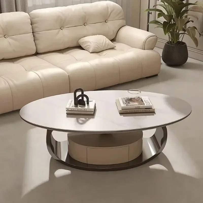 طاولة القهوة المستديرة ذات التصميم العصري والزينة الاسكندنافية لتخزين طاولة القهوة الحديثة الفاخرة أثاث الصالون الفاخر #6