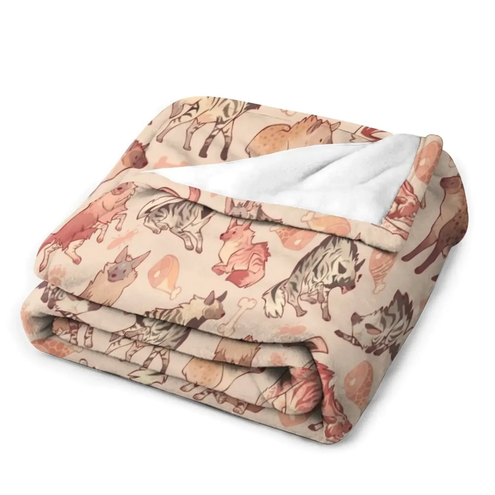 Hyenas in creamy orange Throw Blanket Travel Polar Blankets