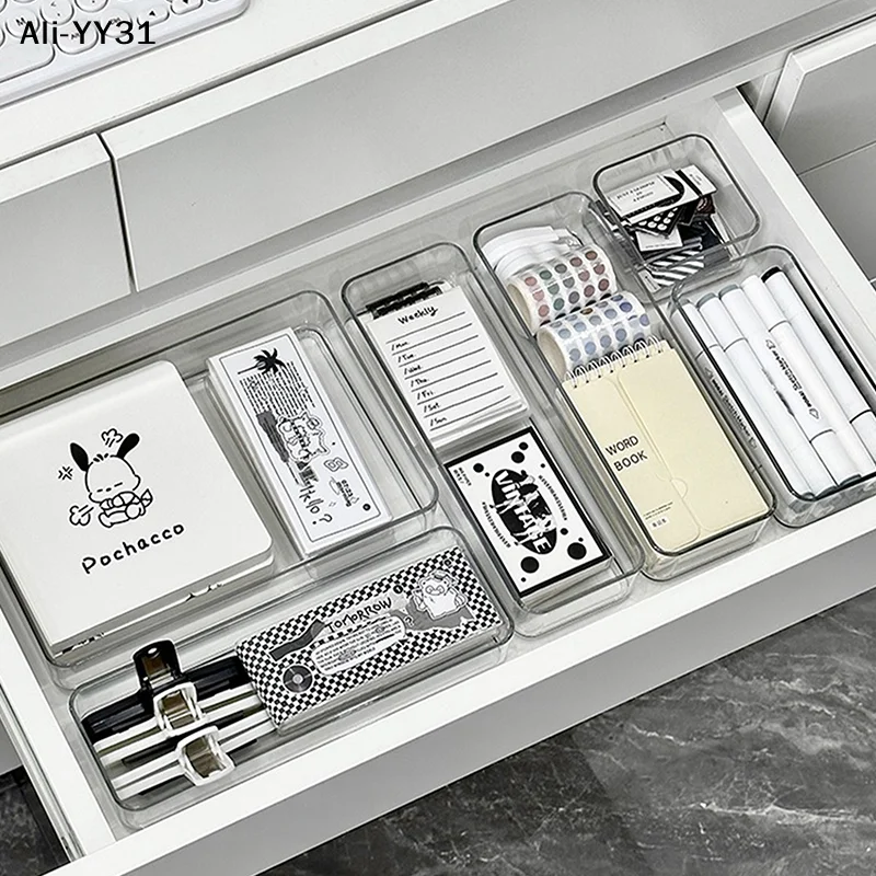 【R3】Stackable Acrylic Drawer Organizer Adjustable Divider Trays For Cosmetics Modular Makeup Storage Box