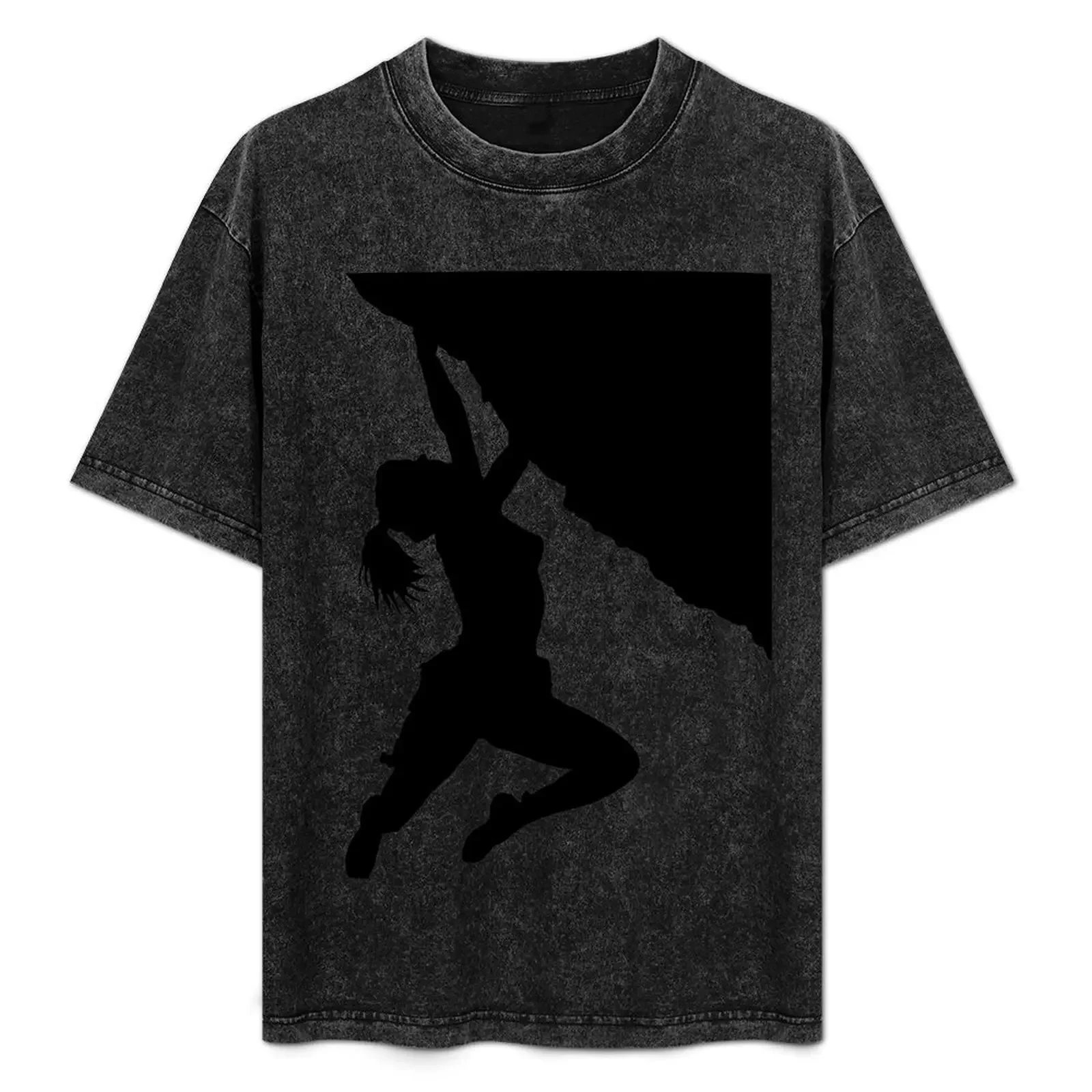 

girl bouldering silhouette T-Shirt cute tops oversize t-shirts man kawaii clothes rapper graphic tees men clothings