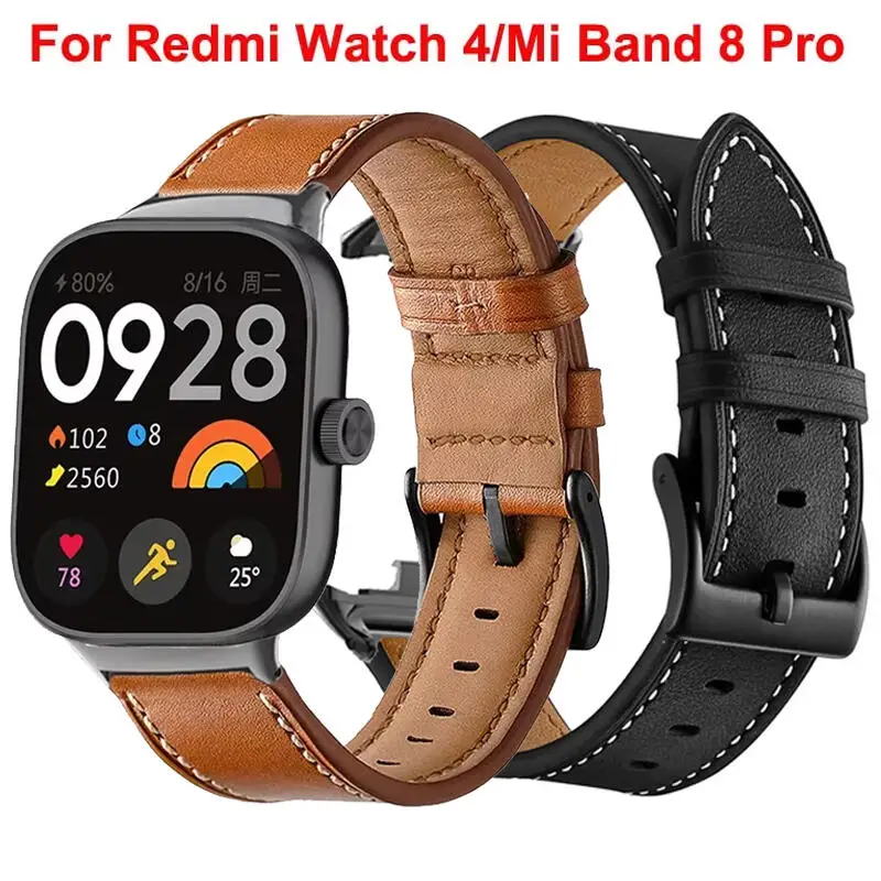 Lederarmband für Xiaomi Redmi Watch 4, Ersatzarmband für Xiaomi Mi Band 8 Pro 9 Pro Smart Watch Correa Gürtel