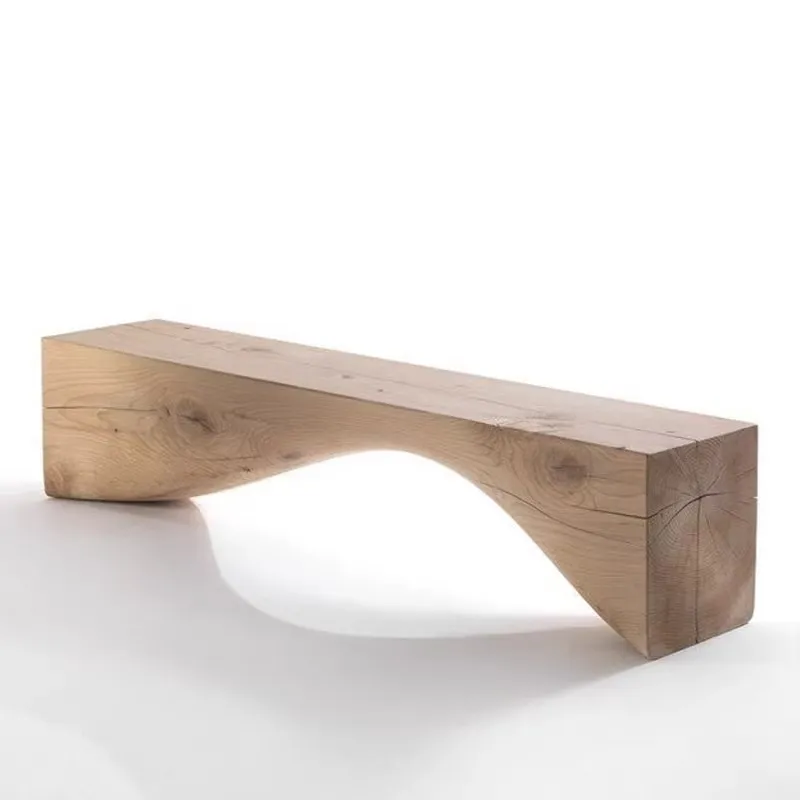 

Designer creative log stake sitting area solid wood bench