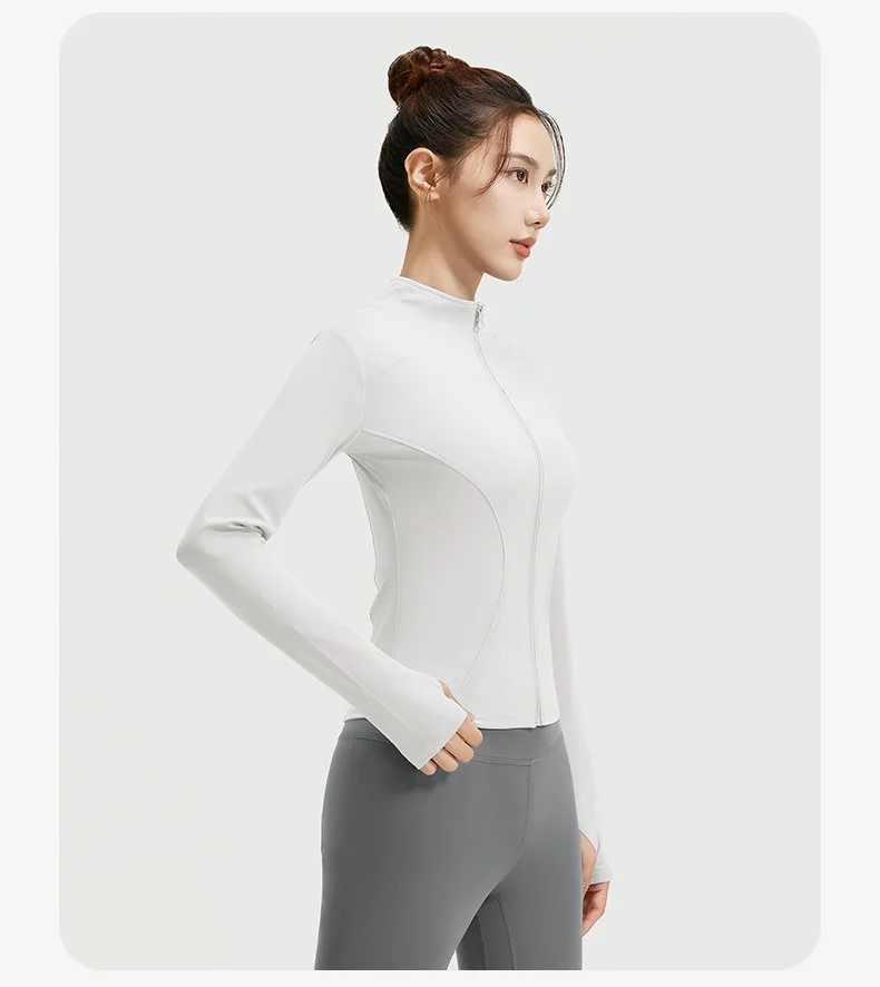 2026 Frühling Sommer Neue Yoga-Kleidung Windbreaker Damen Laufjacke Langarm Sweatshirt Sportjacken Damen Workout-Tops Activewear – Detail 21