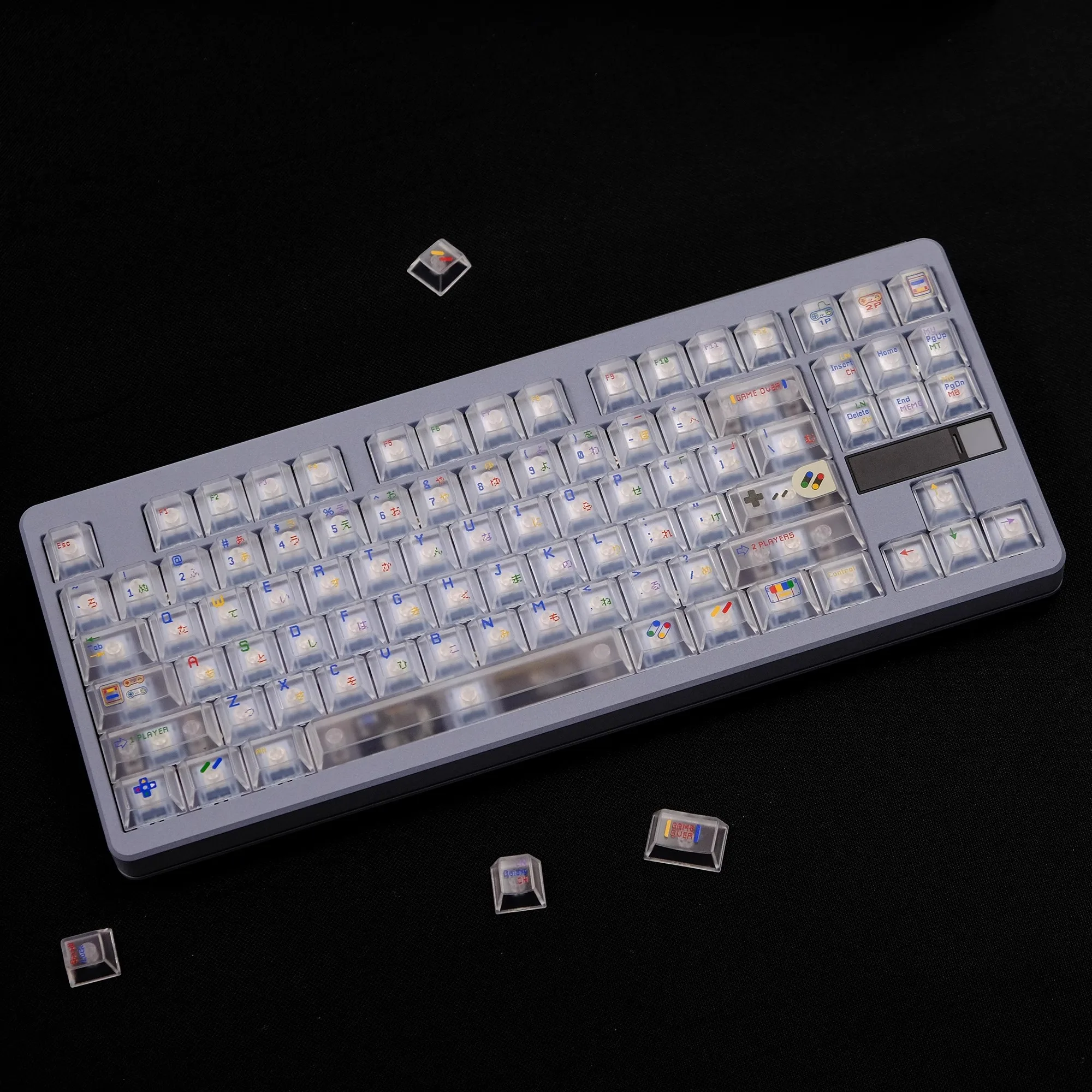 White SFC Keycaps 122 Keys Cherry Profile Transparent Keycaps For MX Switch 64/75/87/96/104 Mechanical Keyboard
