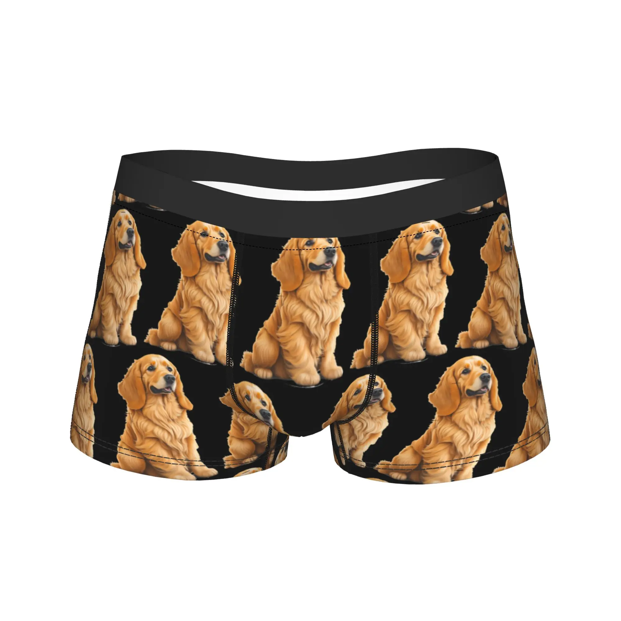 Golden Retriever Dog Breed Series Underwear  Men's Shorts Briefs Classic Boxershorts Trenky Printing Large Size Underpants
