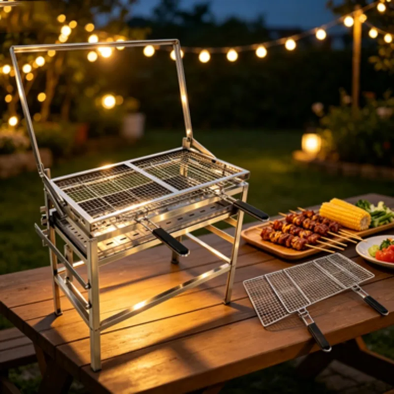 2026 New Stainless Steel Outdoor Flip BBQ Grill BBQ High Quality Outdoor Barbecue Grill