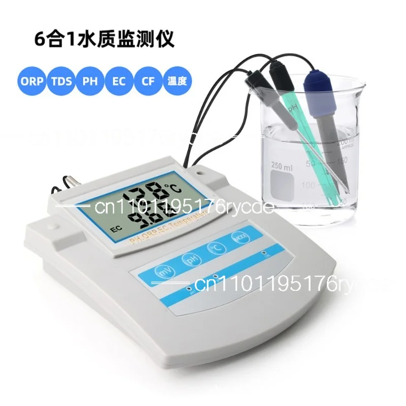 Desktop digital display 6 in 1 detector PH meter EC/TDS/CF/ORP temperature fish tank water quality detector