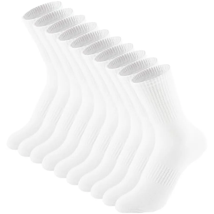 

Irisbear Womens Crew Socks Casual Athletic Gym LightWeight Thin Cotton Socks 5 Pairs