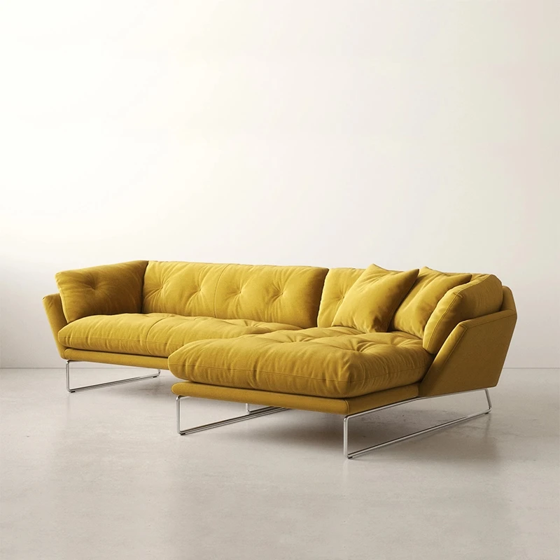 Italian minimalist fabric sofa, velvet 2025 new living room, removable and washable cloud high-footed sofa is super soft