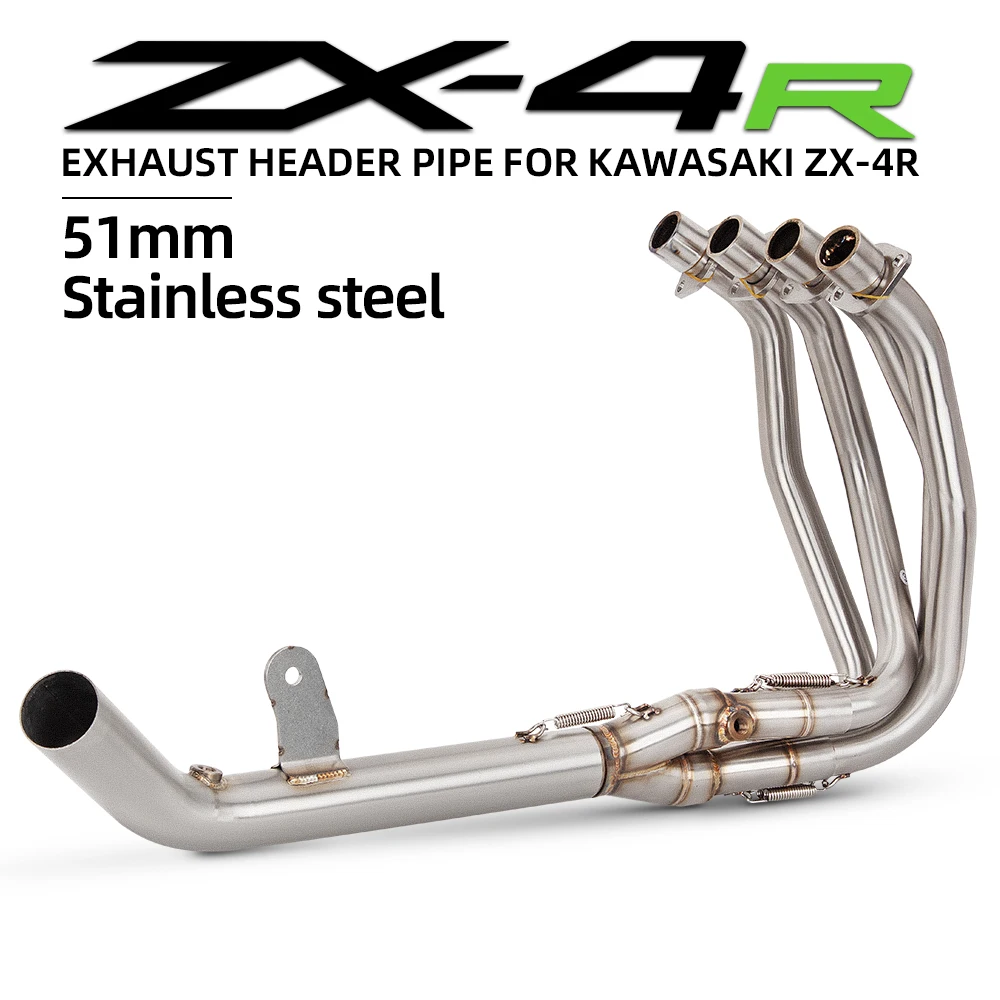 Für Kawasaki Ninja ZX4R ZX4RR SE SR 2023 Motorrad-Auspuffanlage Komplett-System Escape Front-Verbindungsrohr Anschluss an Original-Slip-On-Schalldämpfer