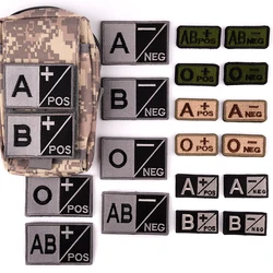 Bordado Militar Tipo de Sangue Patch Medicina tática Gancho Loop O A B Sangue Airsoft Badge Vestuário Mochilas Exército Patches Acessórios