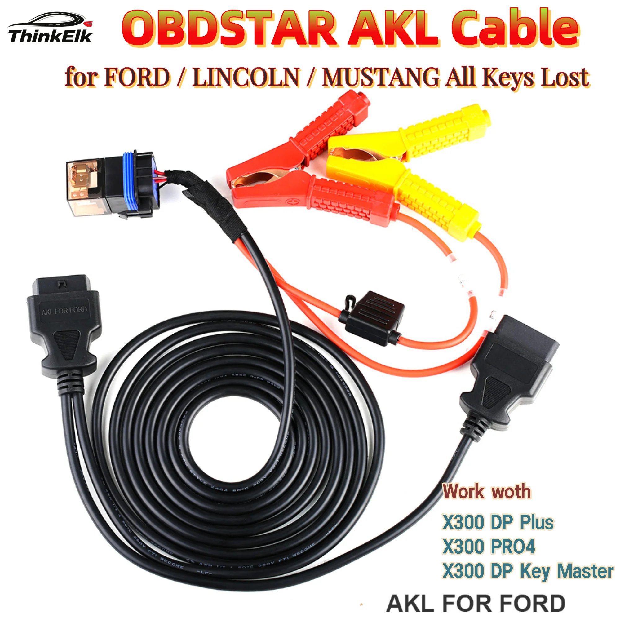 OBDSTAR AKL Cable for FORD / LINCOLN / MUSTANG All Keys Lost Programming Connector for X300 DP Plus / X300 PRO4 / DP Key Master