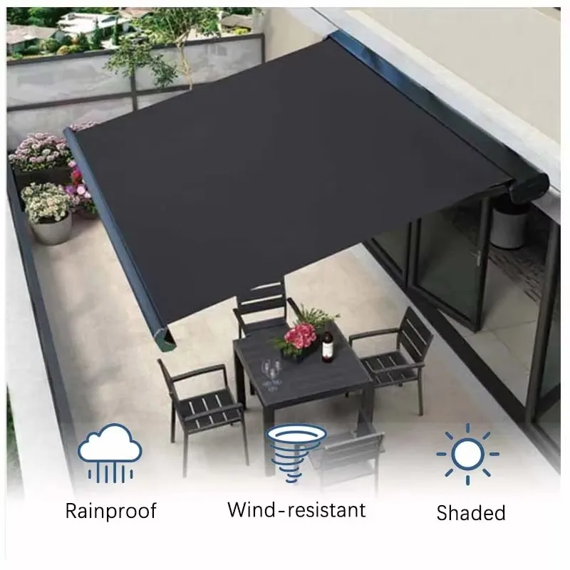 Manufacturer wholesale electric folding telescopic awning outdoor wall hanging bracket or ceiling bracket aluminum alloy awning