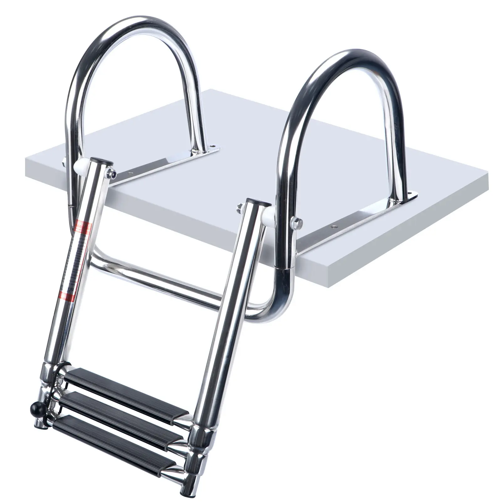 Thickened stainless steel marine sewer ladder, speedboat yacht folding handrail ladder, swimming boarding ladder pontoon stern l