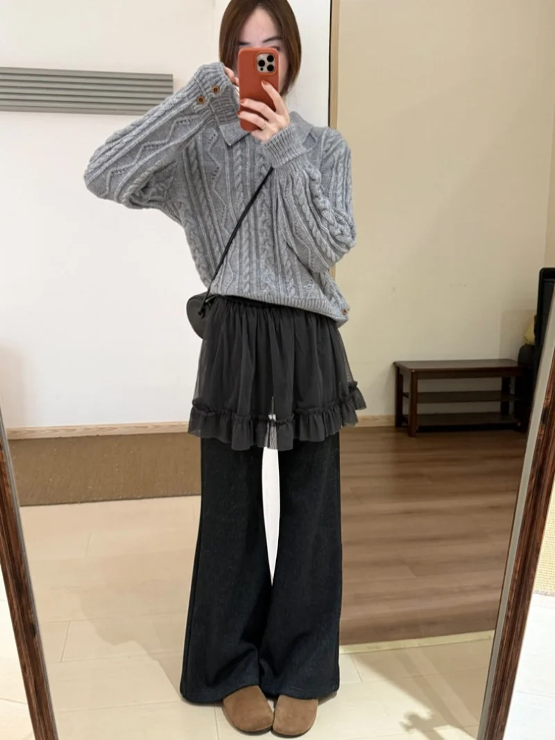 

Брюки для девочек и женщин в стиле Y2K: эстетичные, кавайные, в стиле Харадзюку, городские, милые, с принтом в виде разноцветных сердец, модные, длинные