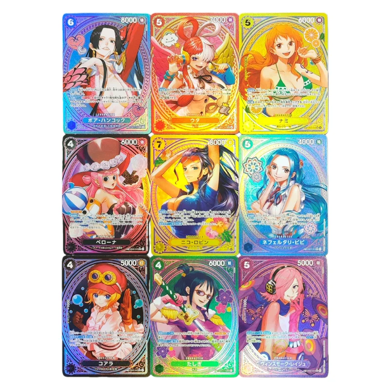 

9 шт. цельные японские героини Nami Robin Hancock Reiju Vivi Perona Tashigi EB03-053 EB03-055 коллекция Opcg аниме карты