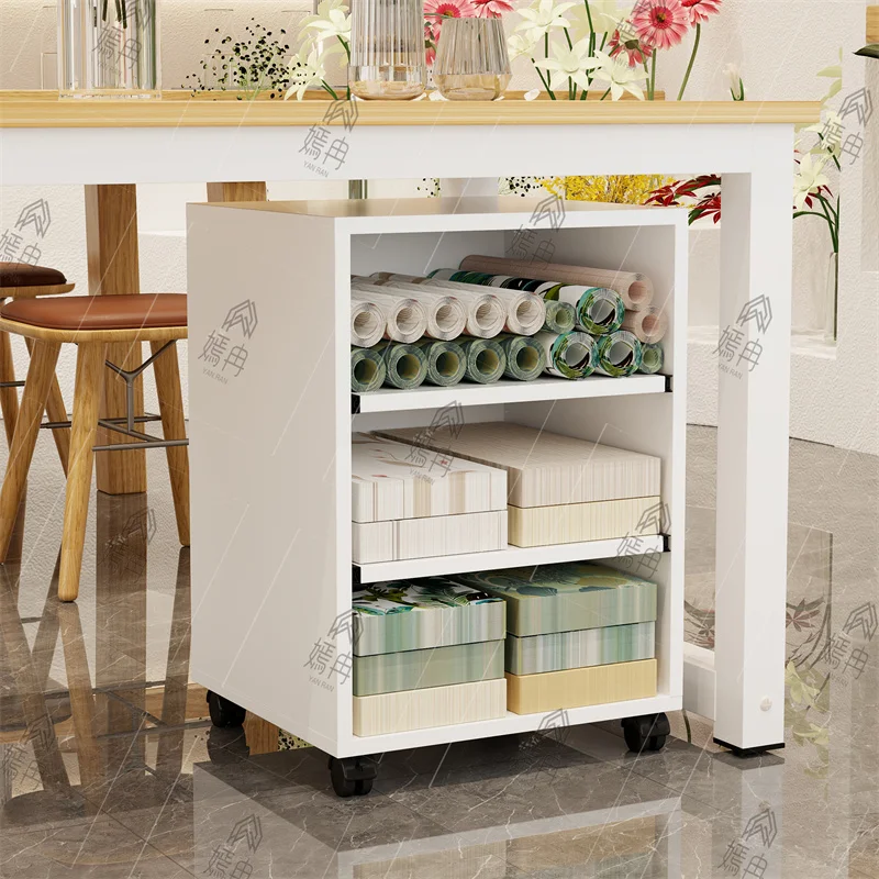 

Flower shop under the table bag flower paper storage cabinet movable pull-out suitable for bedrooms and living rooms