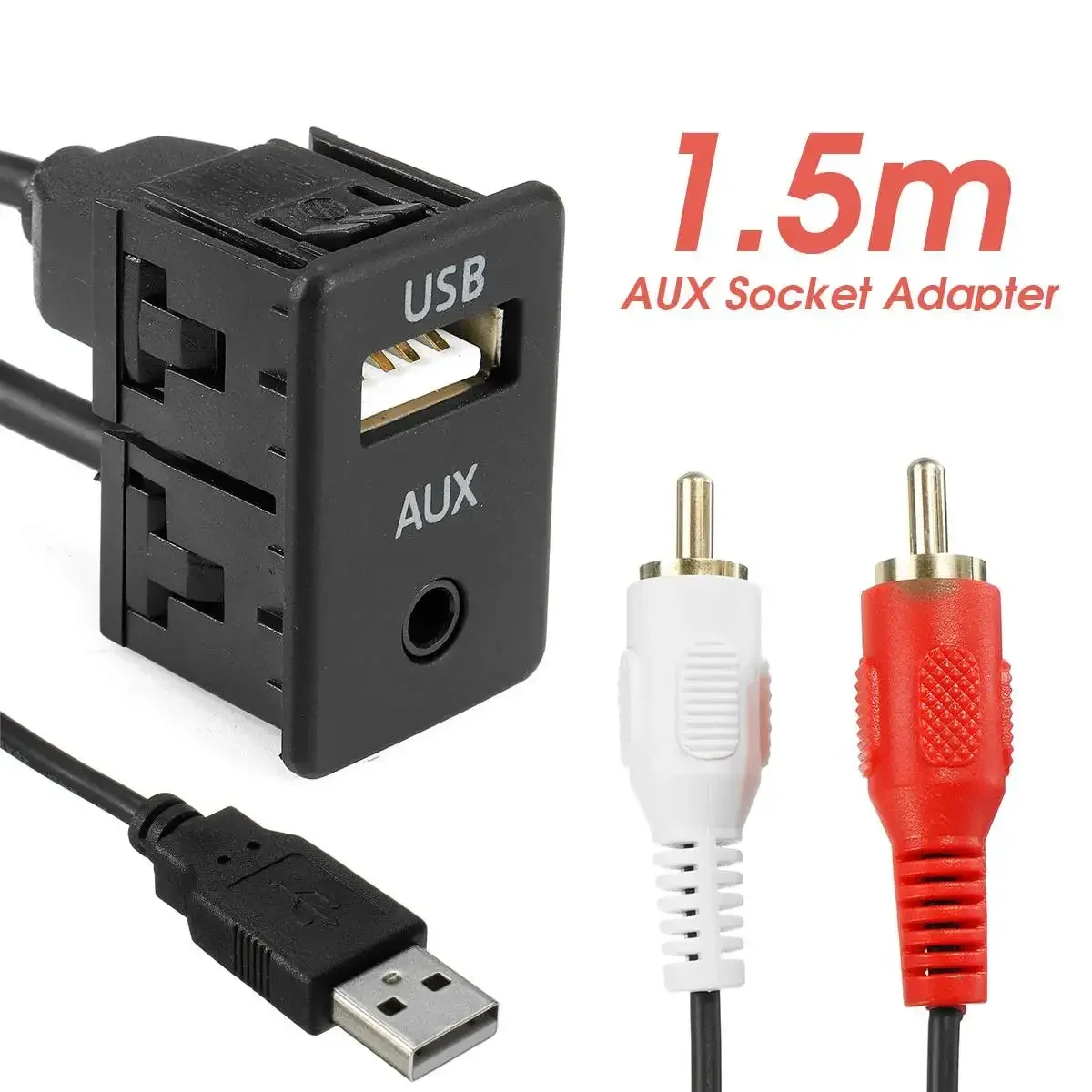 

Автомобильные аксессуары для электроники, USB 1,5 M 3,5 мм, женская модель на 2 RCA Мужская Автомобильная лодка, мотор, монтаж с заподлицо, ABS