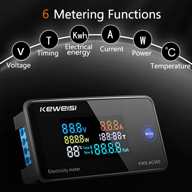 Voltmeter Ammeter Power Energy Meter measuring instrument LED Digital DC Wattmeter Electric Meter with Reset Function DC 0-100V