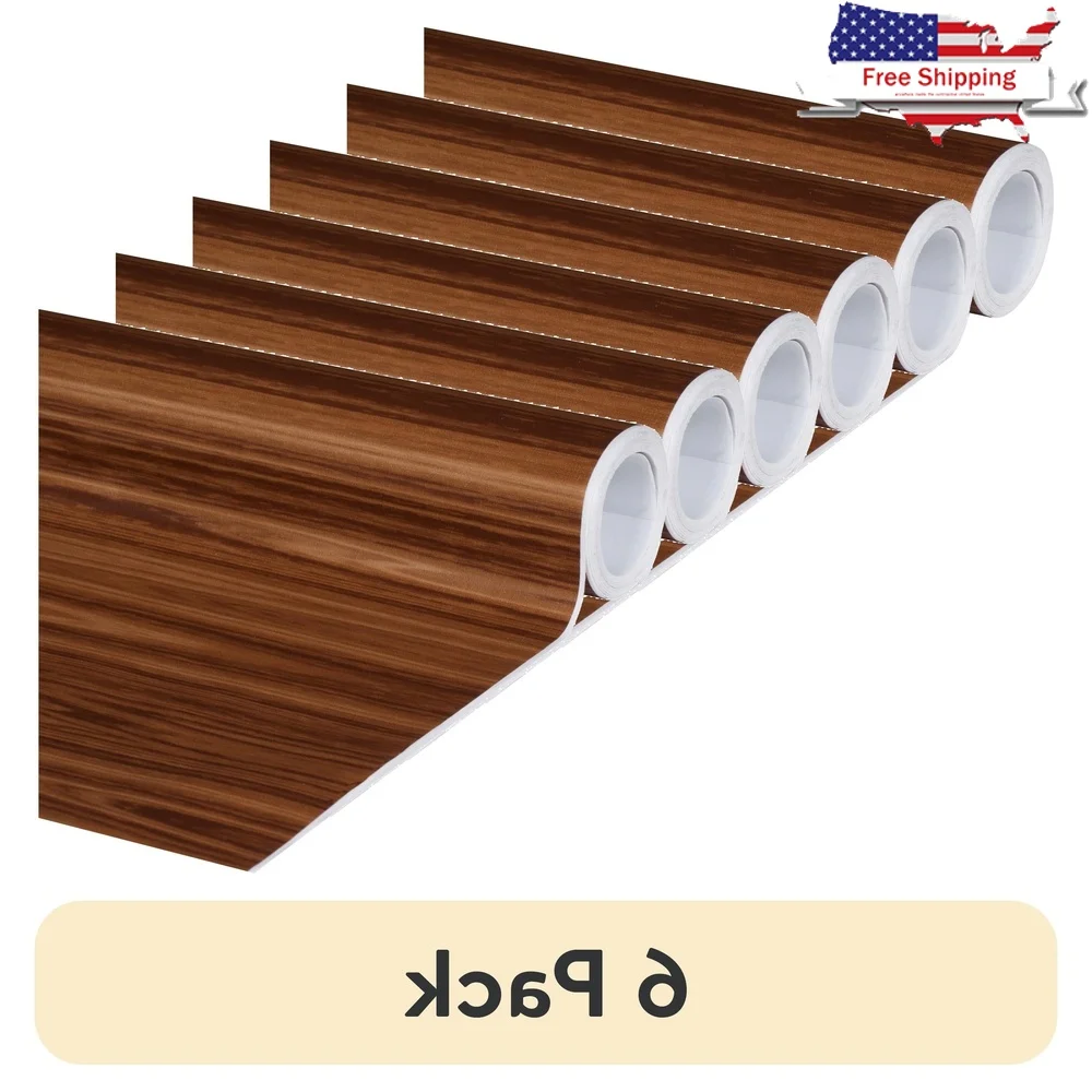 

6-пакетная самоклеящаяся контактная бумага, вкладыш для полки, легко измерение, резка, протирание, чистый темный дуб, шкафы, ящики, столешницы